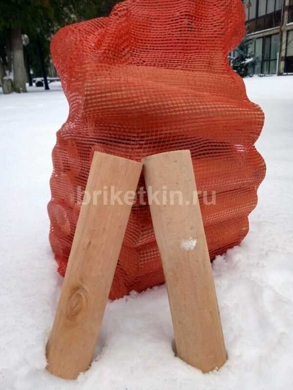 Сухие берёзовые дрова-карандаши в сетках от Брикеткина купить